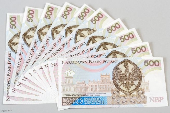 Pożyczka przez internet - kilka banknotów o nominale 500zł